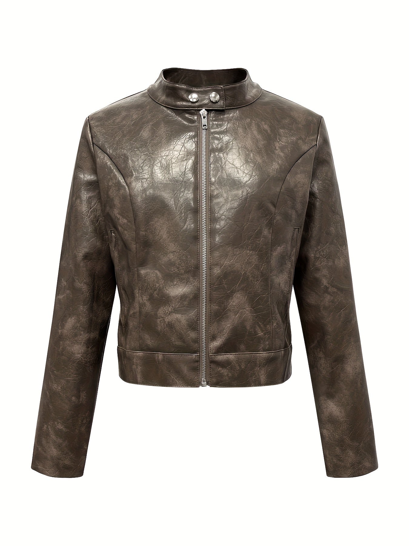 Lara | PU leather bomber jacket with zipper