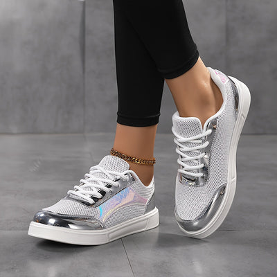 Fenna | Glitter sneakers met veters en comfortabele zool