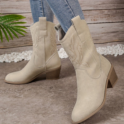 Lotte | Solid color chunky heel boots