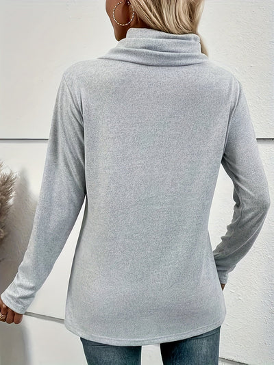 Eline | Turtleneck T-shirt with button detail