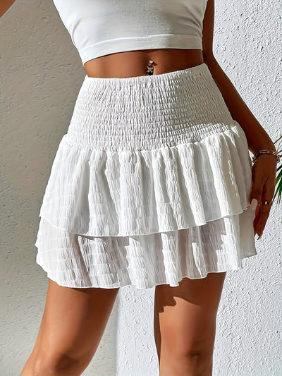 Nina | Casual A-line mini skirt with gathered waist