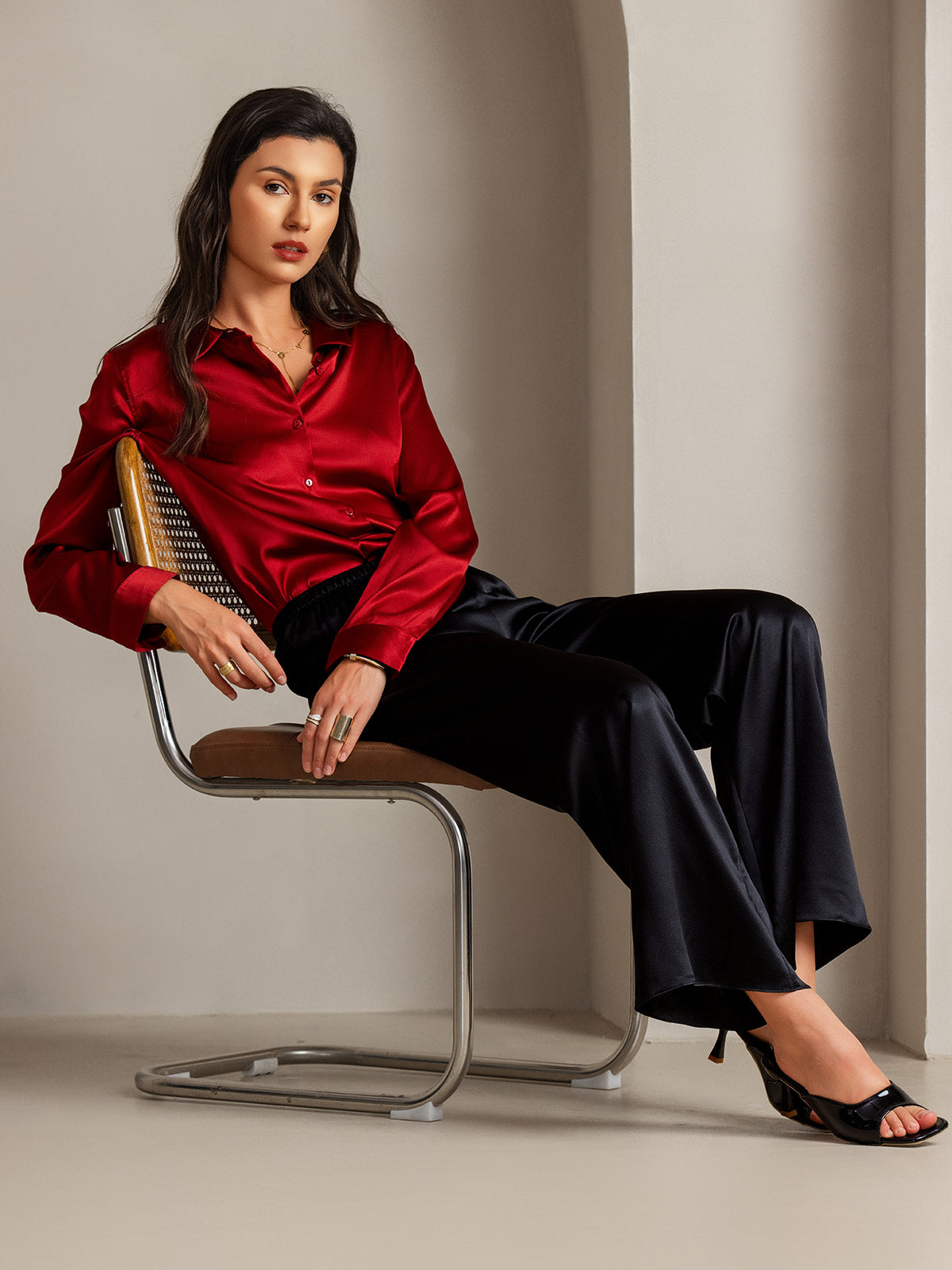Genoveva - Elegante Utility Look Dames Colshirt