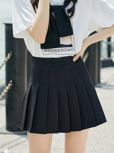 Daphne | Hoge taille damesrok met plooien en gevoerde shorts