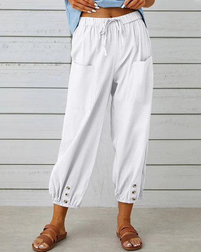 Airy trousers – Casual style with elasticated hem and pockets
