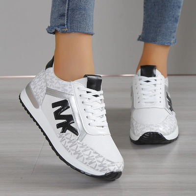 Dames Sneakers – Sportieve Lage Schoenen met Contrasterende MK-Print