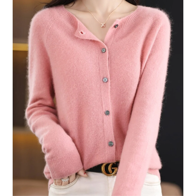 Knitted Cardigan with Buttons – Soft V-Neck Sweater