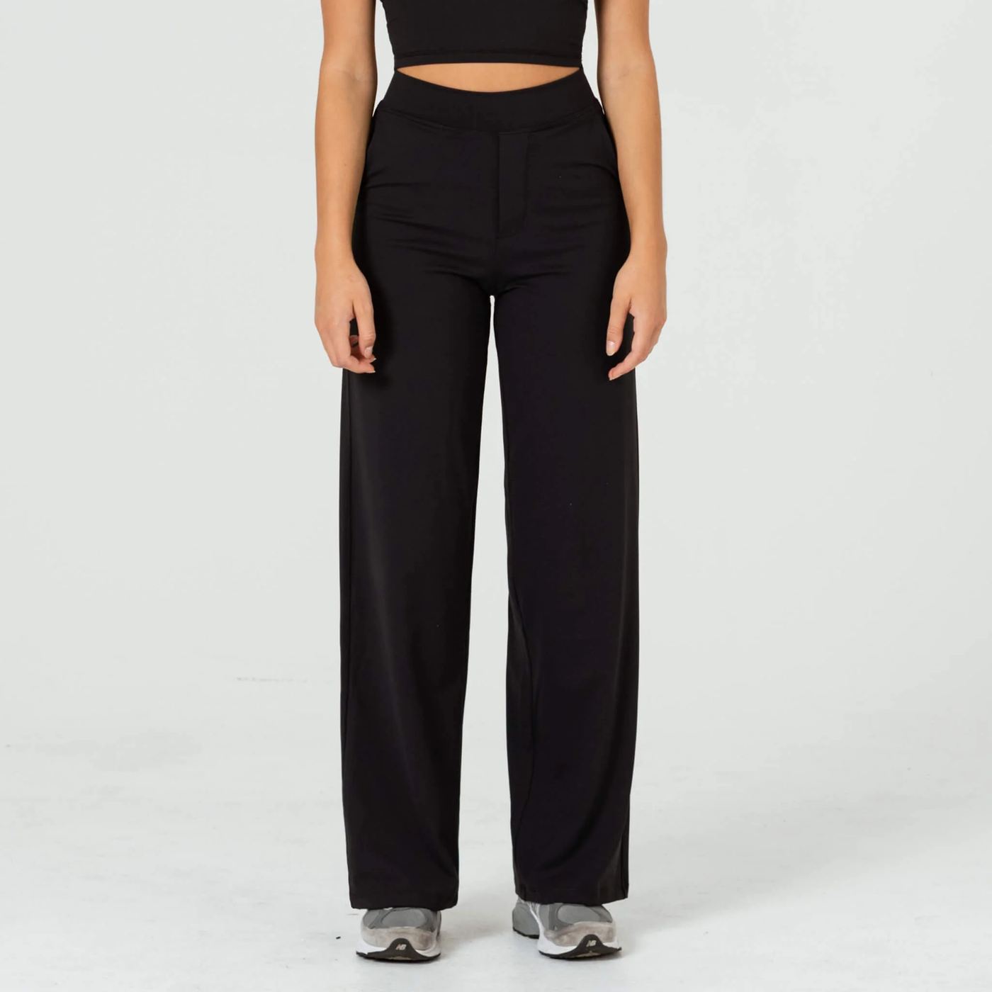 High-Waist Wide-Leg Trousers with Elastic Waistband 