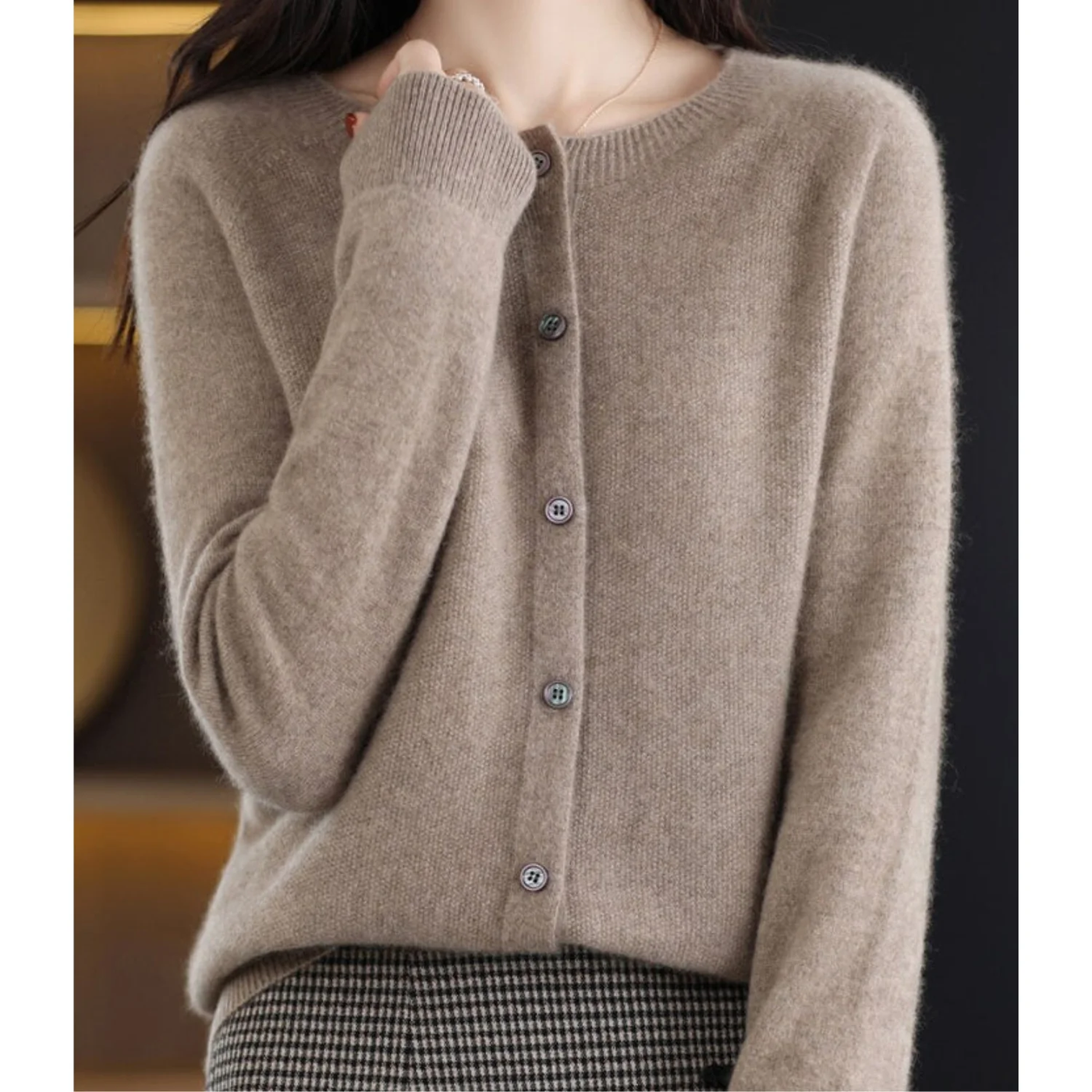 Knitted Cardigan with Buttons – Soft V-Neck Sweater