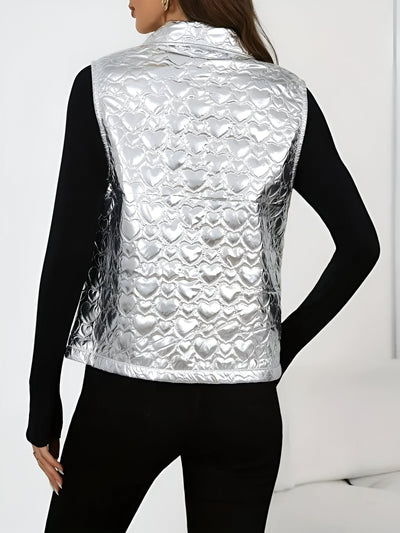 Charlize - Mouwloos Vest met Hartjespatroon