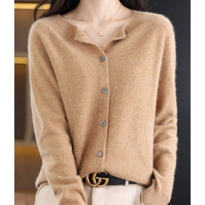 Knitted Cardigan with Buttons – Soft V-Neck Sweater
