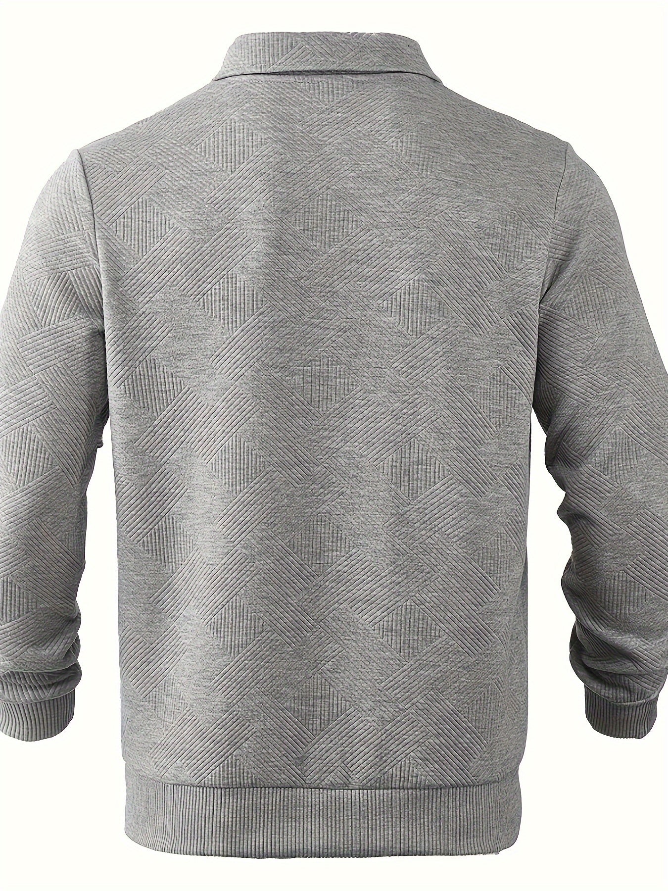 Daan | Geometrisch patroon pullover met rits en revers kraag
