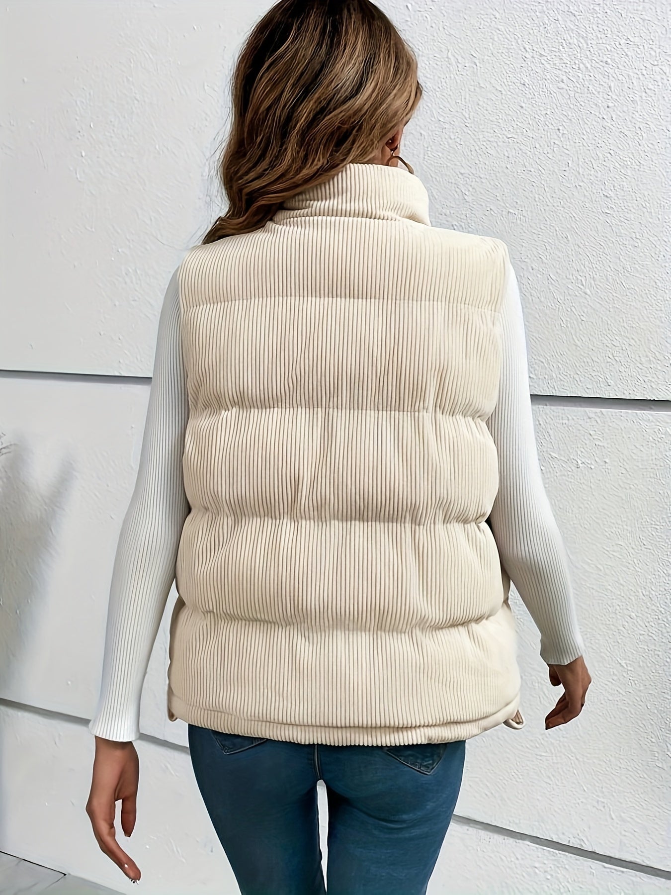 Noa | Gewatteerd corduroy gilet jack