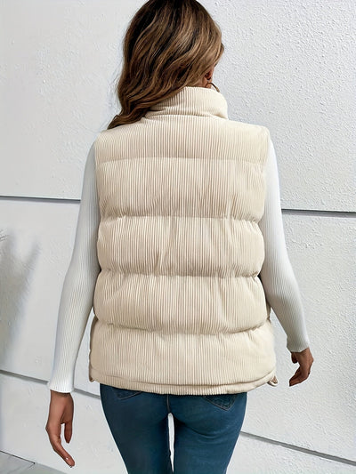 Noa | Gewatteerd corduroy gilet jack
