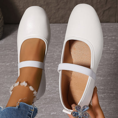 Elena | Elegant white Mary Jane ballerinas