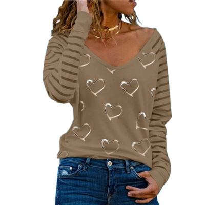 Casual trui met hartjesprint – Comfort met een speelse twist