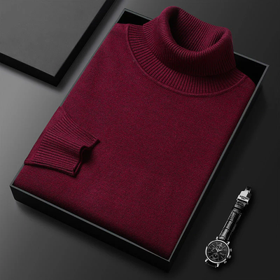 Men's turtleneck – Fine knit with stand-up collar 