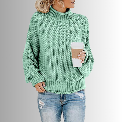 Verfijnd Design Damen Trui met Hoge Col