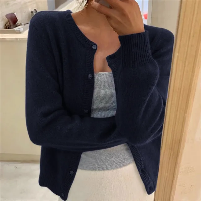 Emma | Plain knitted women's cardigan