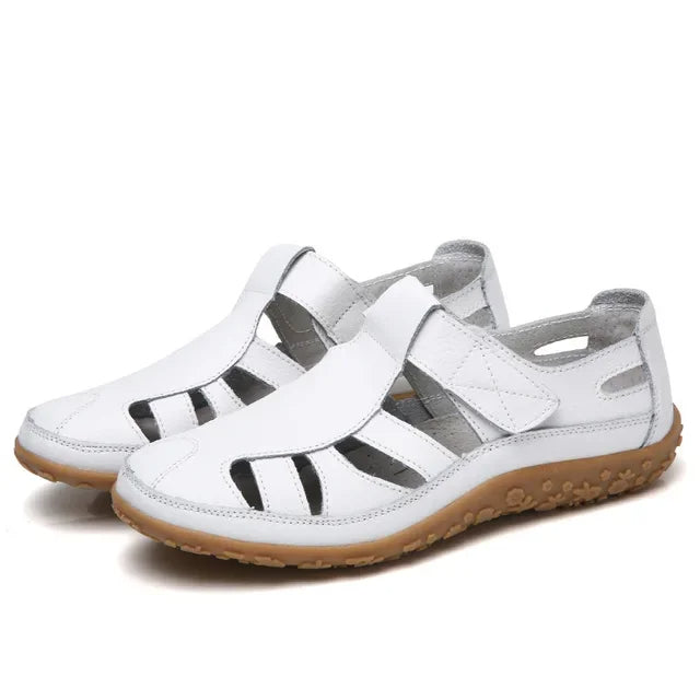 Vrouwen casual lederen zomersandalen