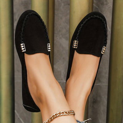 Joyce | Black comfortable non-slip moccasins
