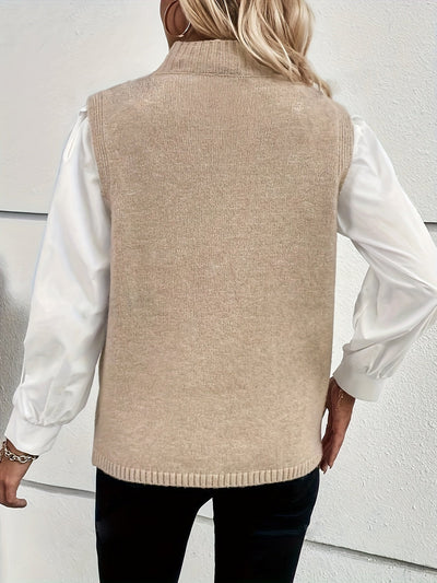 Isabella | Stylish sleeveless cardigan in solid color