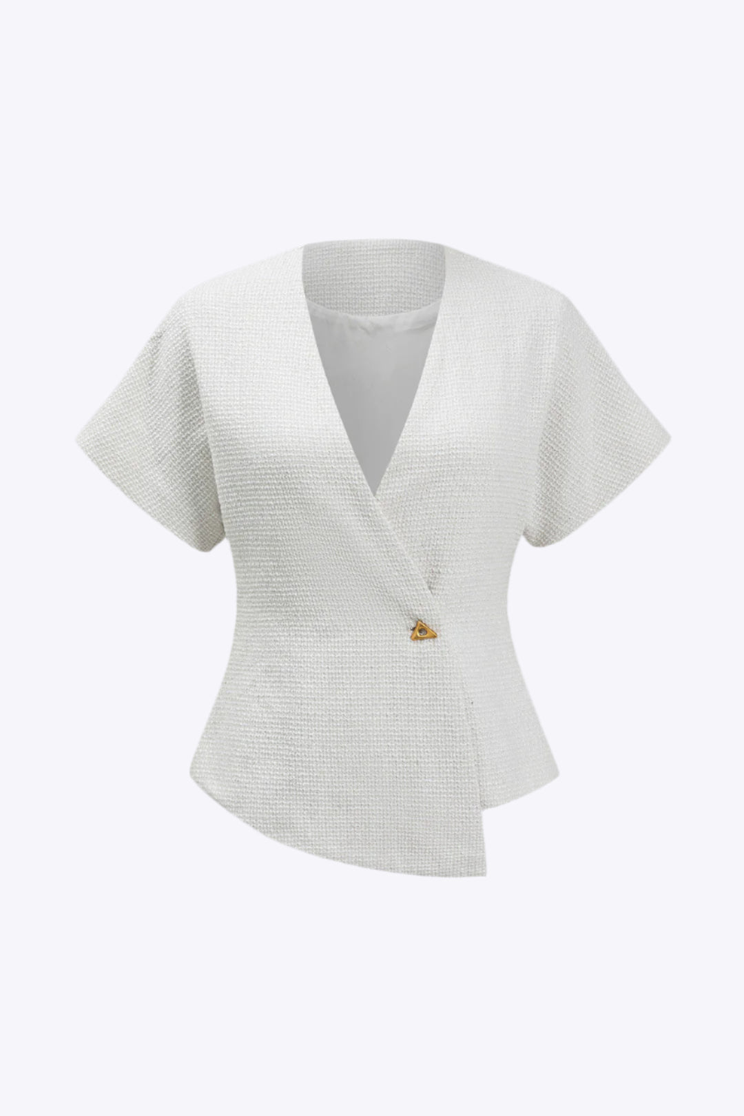 Tressa - Elegante Knopdesign Dames Korte Mouwen Shirt