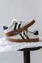 Katia - Striped flat lace-up sneakers