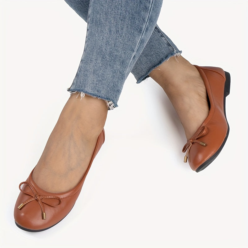 Sophie | Elegante effen balletschoenen met strik