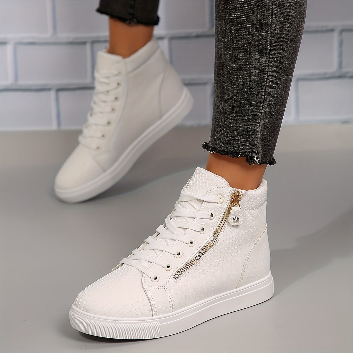 Sophie | Effen casual sneakers met rits