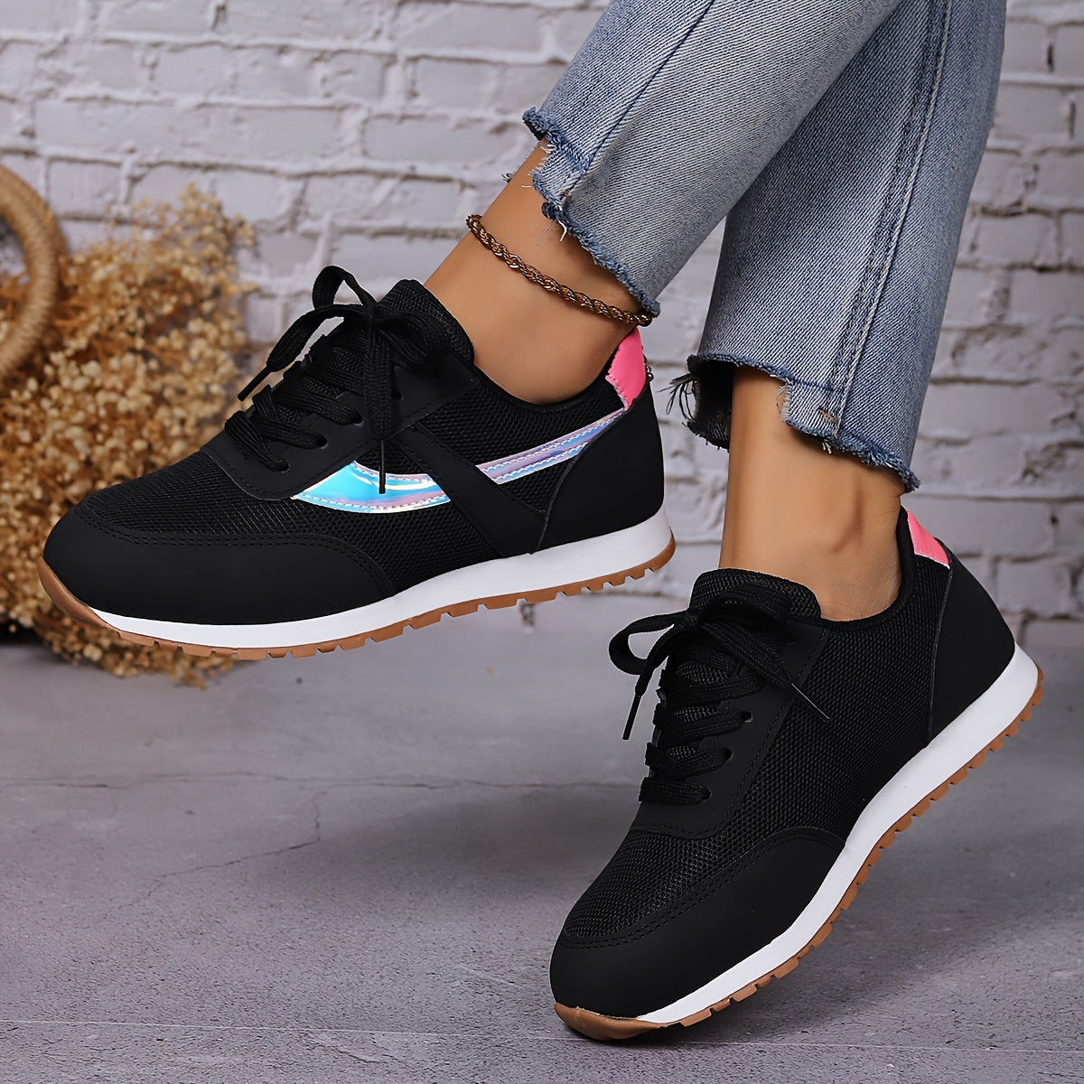 Joyce | Breathable black casual women's sneaker