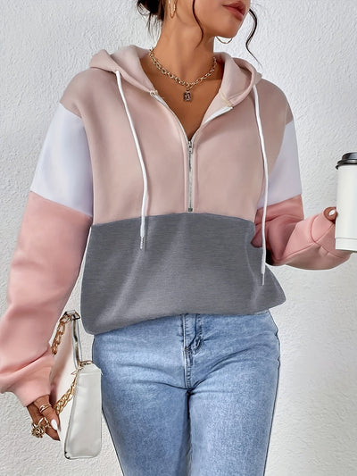 Lotte | Elegant zip-up hoodie with color blocks