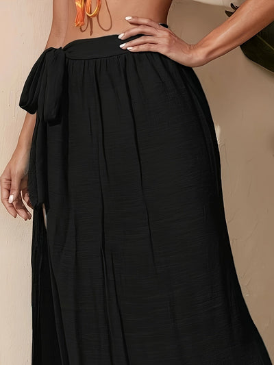 Nina | Stevige knoopzijwikkelrok met casual split