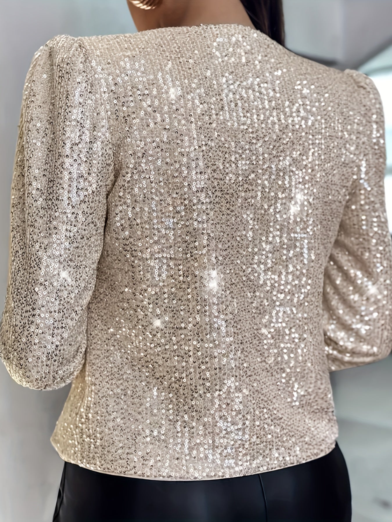 Emma | Elegant sequin blazer in solid color