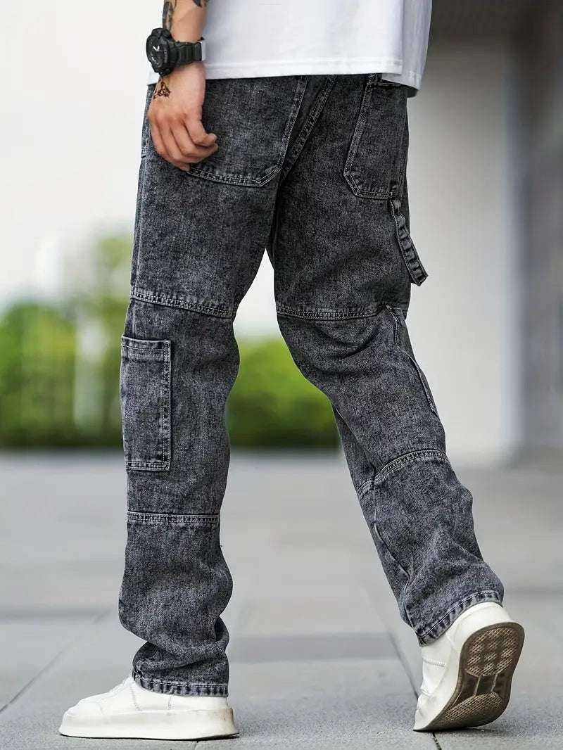 Casual cargojeans voor heren met grote zakken