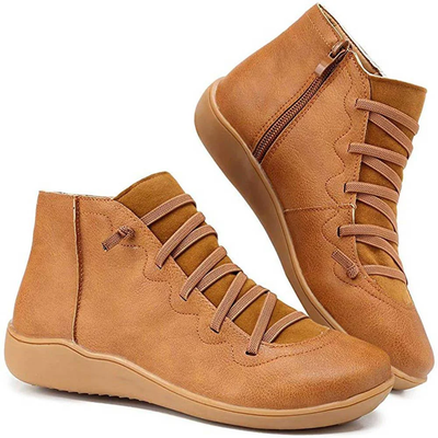 Dames enkelboots met rits – Veterschoen in casual design