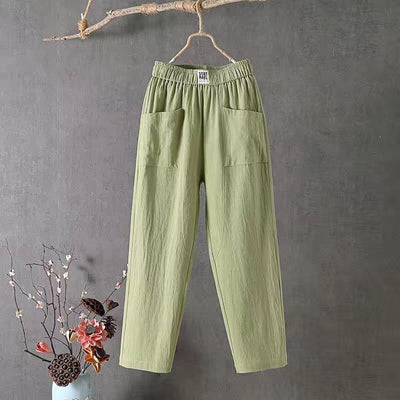 Broek – Casual rechte pasvorm met elastische tailleband