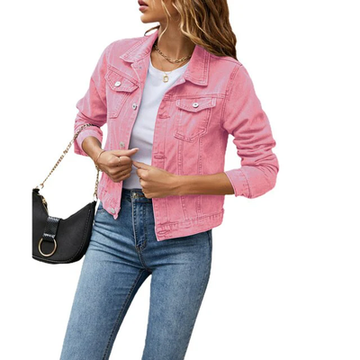 Dames denim jack – Tijdloos kort model met knoopsluiting