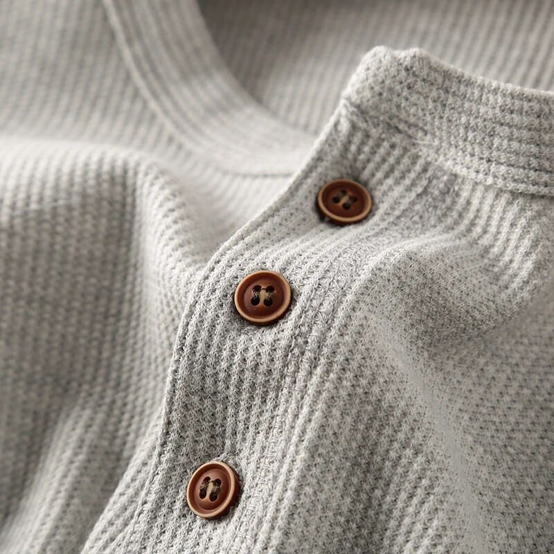 Klassiek henley-shirt met lange mouwen voor mannen