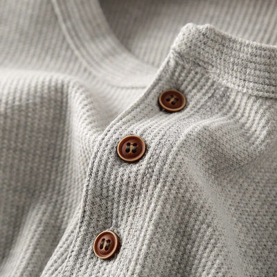 Klassiek henley-shirt met lange mouwen voor mannen