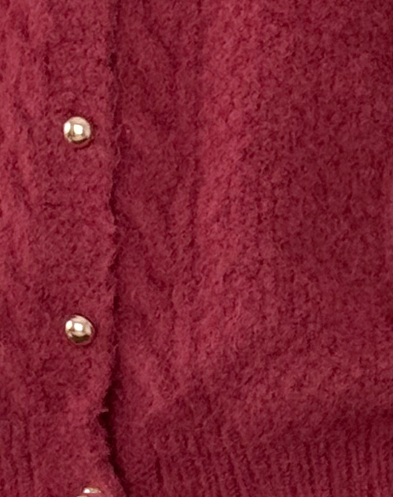 Giselotte - Warm Knitted Cardigan with Pearl Buttons 