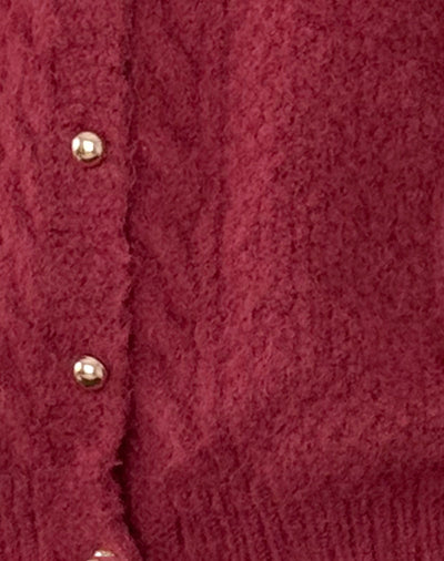 Giselotte - Warm Knitted Cardigan with Pearl Buttons 