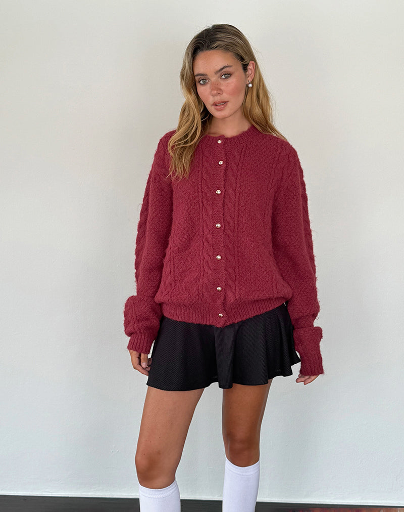 Giselotte - Warm Knitted Cardigan with Pearl Buttons 