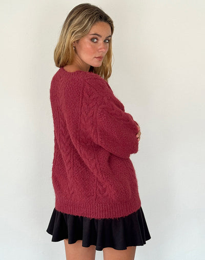 Giselotte - Warm Knitted Cardigan with Pearl Buttons 