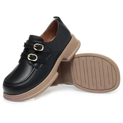 Loise - British-style loafers with double buckle