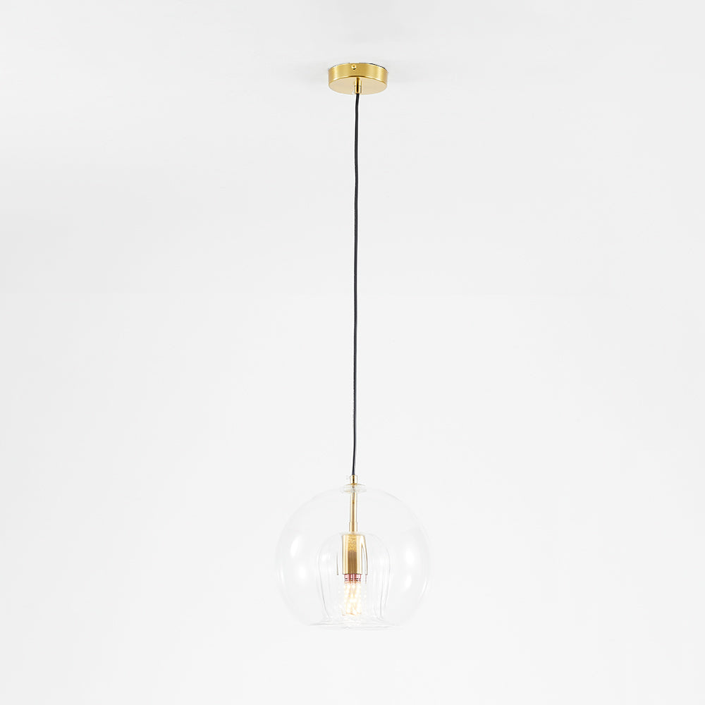 Hailenor - Glass Pendant Light Clear Amber LED