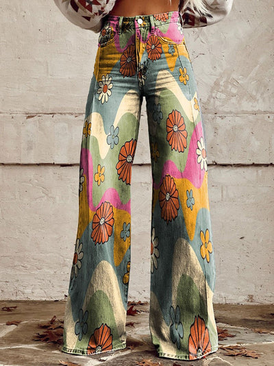 Boho vintage jeans voor dames
