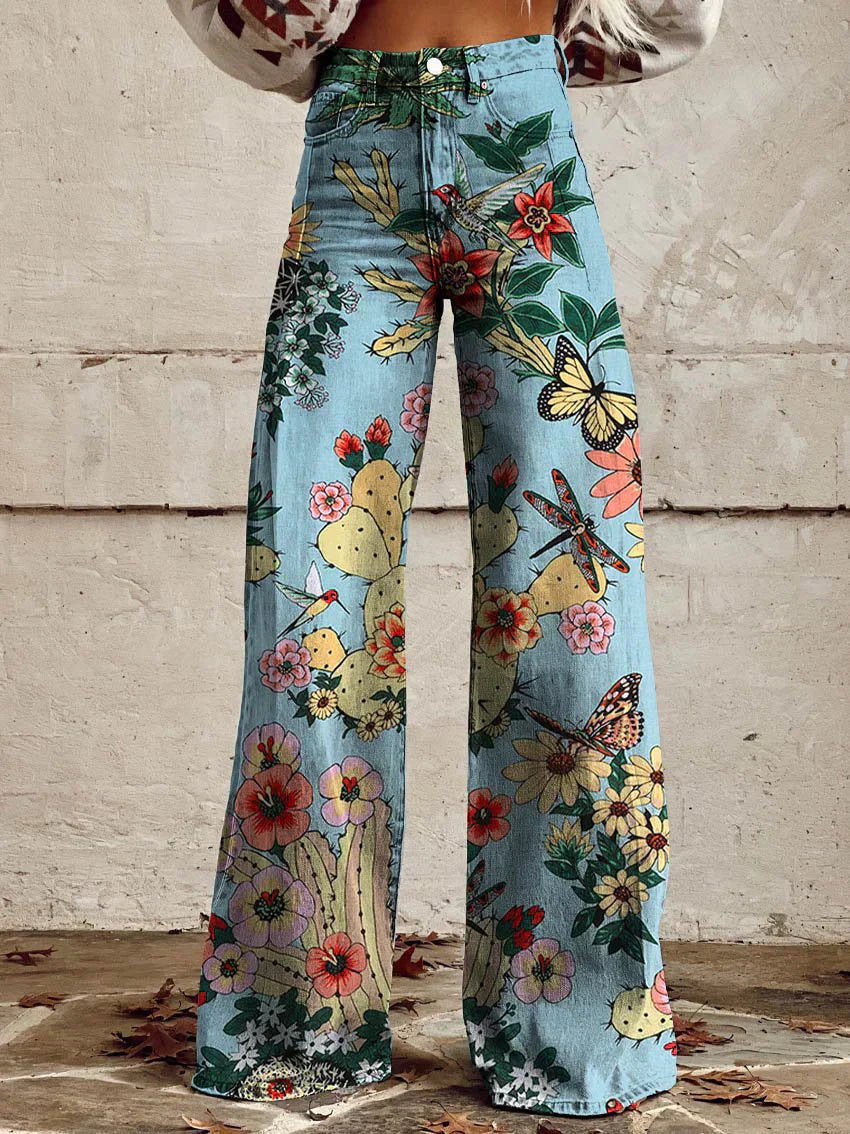 Boho vintage jeans voor dames