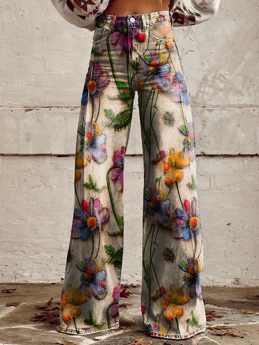 Boho vintage jeans voor dames