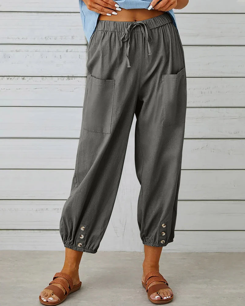 Airy trousers – Casual style with elasticated hem and pockets