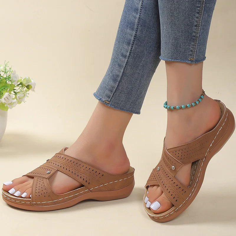 Dames Sandalen - Kruisband Design - Antislip Zool - Luchtig Geperforeerd